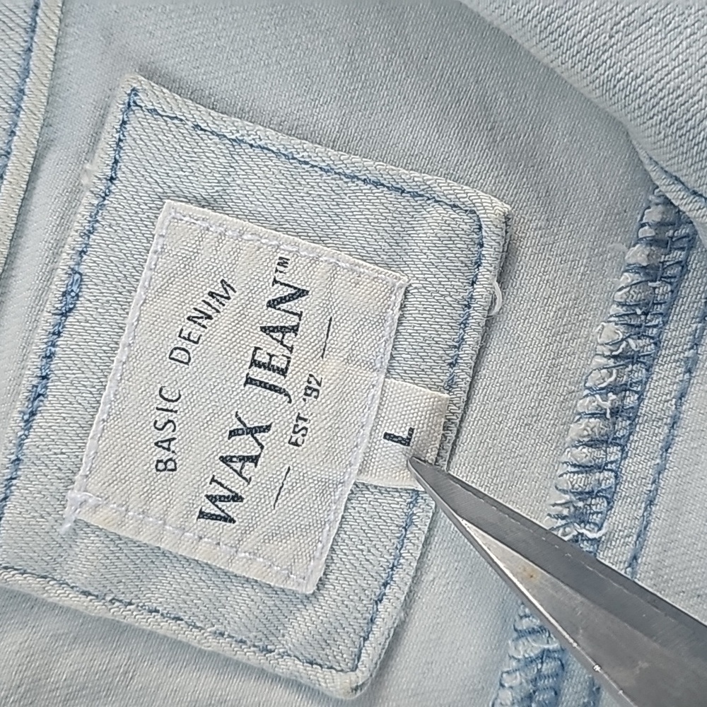 Basic Denim Wax Jean White Wash Vest - Picture 3 of 7